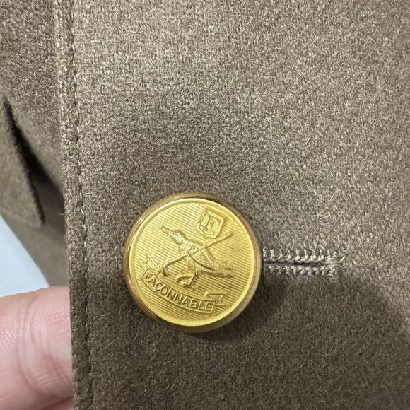 Vintage Faconnable Mens Brown Double Breasted Wool Sport Jacket Suit Size M - Picture 3 of 8